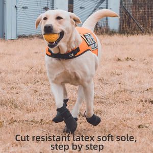 JIANBO 1PET Chaussures imperméables antidérapantes style classique pour chien, chaussettes de sport à imprimé animal solide-Matériau en coton - Product Image 6