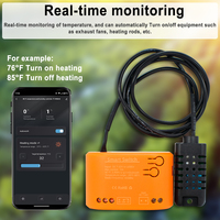 Interruptor inteligente Tuya con control de temperatura y humedad, interruptor de 12V y 24V con sensor TH, funciona con Alexa ,Google Home, WiFi, 1 unidad