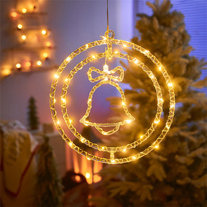 Caliente Navidad pared ventana ventosa lámpara Led Navidad copo de nieve diseño luces cálido Color blanco batería iluminación - Product Image 3