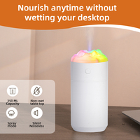 Humidificateur d'air à ultrasons rechargeable par USB de 350ml Diffuseur d'arômes de bureau avec brouillard de pulvérisation pour la maison, la voiture et les hôtels