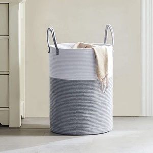 Venta al por mayor promocional armario de <span class=keywords><strong>baño</strong></span> lavandería <span class=keywords><strong>cesta</strong></span> de cuerda de algodón <span class=keywords><strong>con</strong></span> tapa - Product Image 4