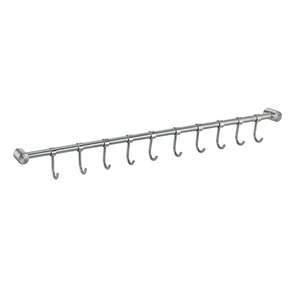 OEM/ODM Vietnam Wall Mount Kitchen Organizer Rail with 10 <b>S</b> <b>Hooks</b> Pot Pan Lid Storage Rack - Product Image 1