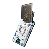 Portefeuille adhésif en cuir PU durable pour téléphone, avec plusieurs emplacements pour cartes, poche à monnaie et béquille pour iPhone, Samsung, Google Pixel, RedMI