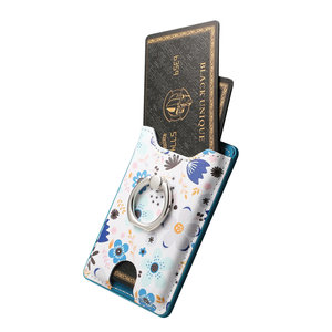 Tarjetero Adhesivo de Cuero PU Duradero para Teléfono, Cartera con Múltiples Ranuras, Monedero, Anillo Soporte para iPhone, <span class=keywords><strong>Samsung</strong></span>, Google Pixel, RedMI - Product Image 3