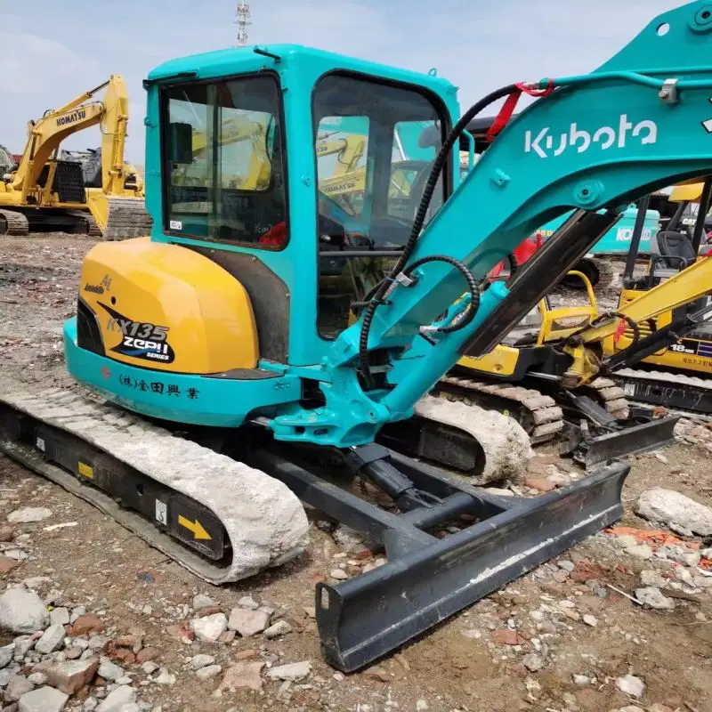 A large number of boutique used excavators KUBOTA KX135 are sold globally at cheap prices