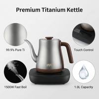 Bouilloire électrique en titane 1500W à ébullition rapide, contrôle de la température, qualité supérieure, thermostat sûr, durable, 99,9% titane pour hôtel