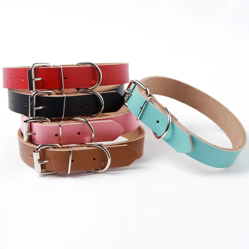 Factory multi colorful charm fancy heavy duty custom pet collars genuine leather luxury dog collar