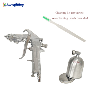 Pistolet de pulvérisation à gravité 400 ml avec buse de 1,5 mm, corps forgé argenté, finition anodisée, pour vernis de finition, avec accessoires - 001 - Product Image 6