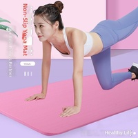 Tapis de yoga NBR - Épais (8-10 mm), antidérapant, absorbant les chocs, silencieux, extra-large, extra-long, avec sangle et sac en maille pour adulte