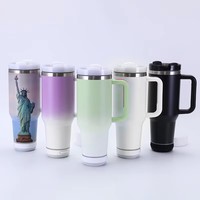 Gobelet isotherme 40 oz vierge pour sublimation avec haut-parleur Bluetooth intégré, couleur dégradée, en acier inoxydable, pour impression photo personnalisée