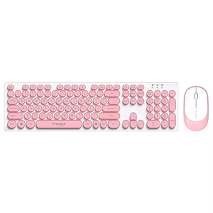 Ensemble clavier et souris sans fil au design punk mécanique, pour le bureau, les affaires, les filles - Product Image 1