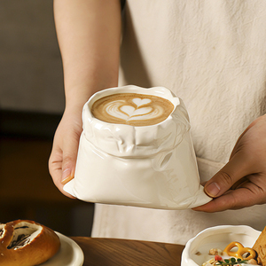 Tazza da Caffè dal Design Creativo a Forma <span class=keywords><strong>di</strong></span> Sacchetto della Fortuna, Tazza in Ceramica Estetica, Regalo Unico per l'Ufficio e i Rituali del Latte Mattutino - Product Image 2