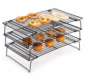 Vendita calda 3 livelli Cake Bakery pieghevole impilabile/Rack di raffreddamento a filo - Product Image 1