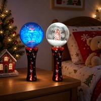 Accessoires flocon de neige de Noël, baguette rotative LED rouge clignotante pour la nuit des fêtes, défilé, festival, carnaval, fête sur le thème de l'hiver