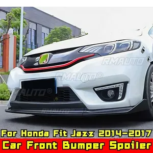 Lèvre de pare-chocs avant Fit Jazz, noir brillant, style sport, spoiler de pare-chocs avant pour Honda Fit Jazz 2014-2017, accessoires de voiture - Product Image 2