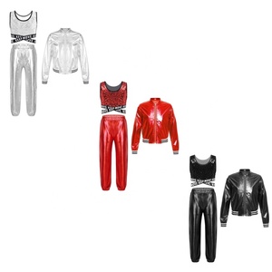 ชุดเต้นฮิปฮอปสำหรับเด็กผู้หญิง 6-16 ปี 3 ชิ้น/ชุด ขายส่ง ชุดแสดงบนเวที ชุดเต้นสำหรับเด็ก - Product Image 2