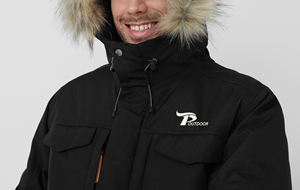 Chaqueta de plumón con cuello de piel grande para hombre clásica personalizada, prendas de vestir de invierno impermeables y cálidas con chaqueta de plumón de ganso para hombre - Product Image 3