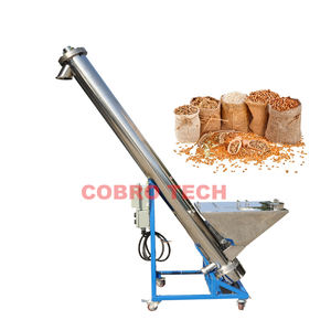 Macchina automatica di alimentazione della polvere dell'acciaio inossidabile inclinato spirale vite vite nastro trasportatore con tramoggia per farina - Product Image 2