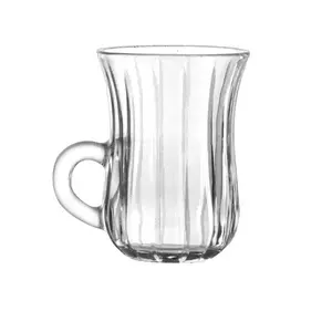 自有工厂定制阿拉伯水晶咖啡杯马克杯玻璃茶杯套装，带手柄茶杯和茶碟