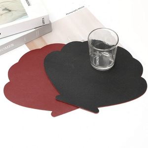 Wholesale Shell Shape PU <b>Leather</b> <b>Placemat</b> Customizable Waterproof Table Mat for Sale Decorative Table Mat for Restaurant Home - Product Image 4