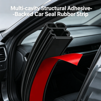 XLcarseal011 Joint de porte de voiture structurel multi-chambres en EPDM avec support adhésif, insonorisation, étanchéité, services de découpe et de soudage