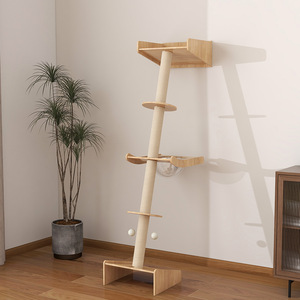 Árbol rascador reclinable para gatos, estilo cápsula espacial, montado en la pared, poste rascador de madera maciza, plataforma de escalada para gatos, cama para gatos - Product Image 1