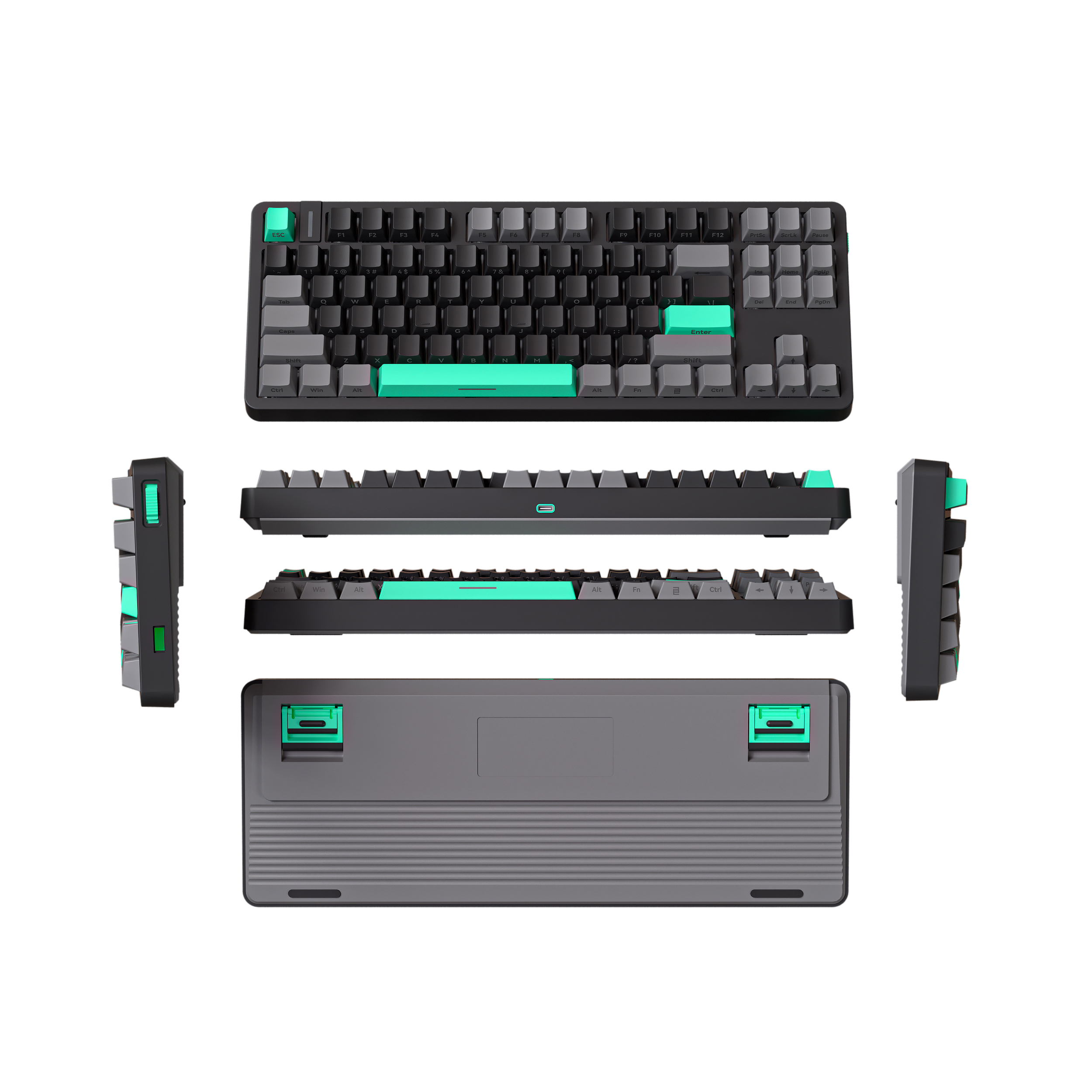 G87 Black+Dark grey+Green