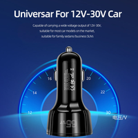 Vente en gros d'usine, chargeurs de voiture portables miniatures à charge rapide 65W 5 ports avec lumières LED QC 3.0, adaptateur PD 20W 30W, fourniture OEM