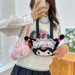 Trọng lượng nhẹ sang trọng Túi Kawaii phim hoạt hình mô hình lưới TRIM Crossbody tổ chức cho cô gái đi du lịch - Product Image 5
