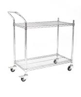 Chariot de stockage antistatique en acier inoxydable à 4 roues personnalisé pour la sécurité ESD, chariot à étagères en fil métallique ESD, chariot à bobines ESD