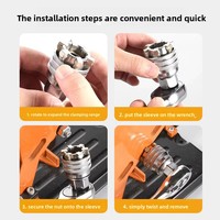 Douille universelle réglable 3/8-3/4 10-19mm, adaptateur de douille magique multifonction pour clé électrique, accessoires pour outils électriques