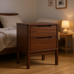 Solid Pine Wood Nightstand 2 Drawers Modern Scandinavian Bedroom Furniture <b>Storage</b> <b>Bedside</b> Cabinet - Product Image 2