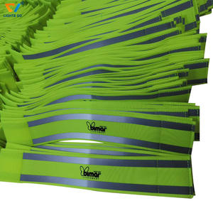 कस्टम लोगो रिस्टबैंड वेबबिंग लोचदार कपड़े हुक लूप आर्मबैंड को प्रतिबिंबित करता है पॉलिएस्टर कलाई बैंड - Product Image 4