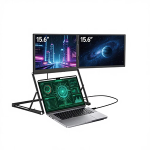 Écran d'extension pour ordinateur portable LastCreate 15,6'' FHD 1080P IPS, double moniteur pliable avec USB-C pour une utilisation Plug & Play, moniteur LCD pour les professionnels - Product Image 1