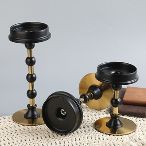 3Pcs American Vintage Black Gold Iron Eco-Friendly Handmade Metal Candlesticks Candle Holder for <strong>Dining</strong> Christmas Wedding Decor - Product Image 4