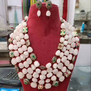 Fabricante indio chapado en oro Bollywood perla estilo étnico boda compromiso perla Mala collar conjuntos - Product Image 3