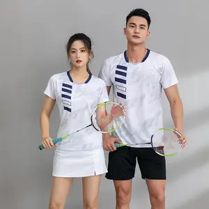 Abbigliamento sportivo personalizza 100% poliestere stampa a sublimazione maglietta da badminton pantaloncini gonna jersey set