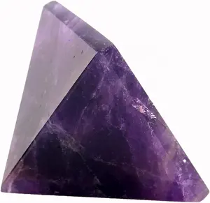 Pirâmide de cristal polido 1.5 '', pirâmide cristal ametista orgonita para cura de energia e inteligência