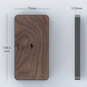 <span class=keywords><strong>Chargeur</strong></span> sans fil en bois 10000mah Power bank fabriqué en bois et en métal avec un design mince unique - Product Image 4
