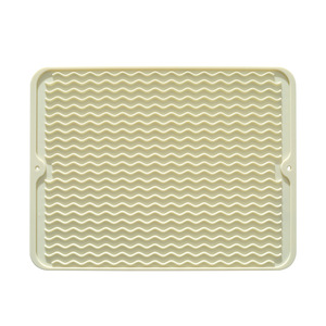 แผ่นรองซิลิโคนกันน้ำลายคลื่นสีเบจสำหรับอ่างล้างจาน ทำความสะอาดง่าย แผ่นรองสำหรับทำครัว - Product Image 3