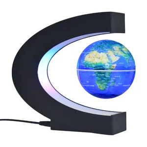 С-образный вращающийся магнитный левитирующий Магнитный Плавающий глобус с функцией освещения