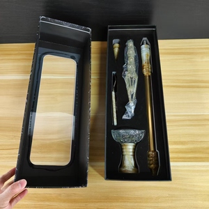 ชุดอุปกรณ์มอระกู่ชุดของขวัญ Shisha สแตนเลส + ชาม + ส้อม + ท่อซิลิโคน + คลิป + เข็ม - Product Image 1