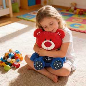 Oso de Peluche Patriótico de Estados Unidos, Rojo, Azul, con Estrellas y Rayas, Juguete de Peluche para Niños, Regalo de Cumpleaños, de 2 a 4 Años, Unisex - Product Image 3