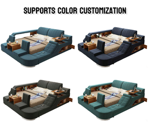 Base de Cama King Size, Queen Size con Almacenamiento, Individual, Doble, Twin Size, de Madera, para Cama Inteligente Multifuncional Moderna de Cuero de Lujo - Product Image 3