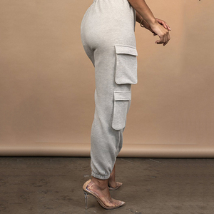 Fabbrica all'ingrosso Jogger con tasche <span class=keywords><strong>pantaloni</strong></span> di cotone tinta unita <span class=keywords><strong>pantaloni</strong></span> <span class=keywords><strong>Cargo</strong></span> da <span class=keywords><strong>donna</strong></span> - Product Image 4