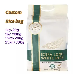 Custom 1kg 2kg 5kg Rice Packaging Bag Flexible Plastic Nylon PE Big Plastic Dry Food Package Rice Bags