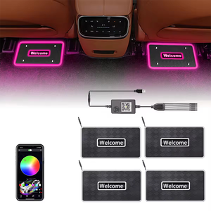 Tapis de sol de voiture 4 en 1 avec logo personnalisé OEM 5V 12V avec éclairage ambiant RVB, contrôle automatique par application, rythme musical, lumières LED imperméables pour le plancher de la voiture - Product Image 4