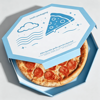 Boîte à pizza octogonale unique, structure rigide, contrôle de l'humidité, 12-16 pouces, emballage de livraison, logo personnalisé, certifiée FSC