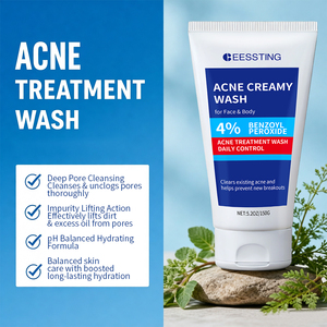 Limpiador Facial en Espuma Hidratante y Purificante de Limpieza Profunda con 4% de Peróxido de Benzoilo para Venta al por Mayor - Product Image 3