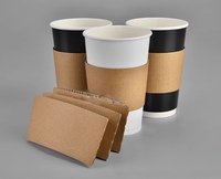 Importation de gobelets à café chaud jetables en papier kraft biodégradable de 20 oz avec couvercle et manchon, personnalisés et imprimés, à vendre en provenance de Chine